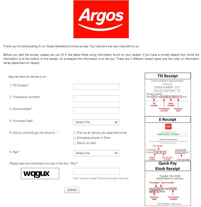 Argos survey