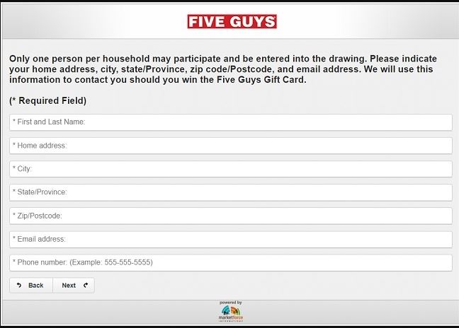 Five Guys Survey
