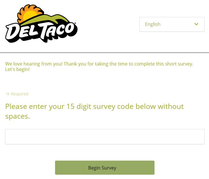 MyOpinion Del Taco Survey
