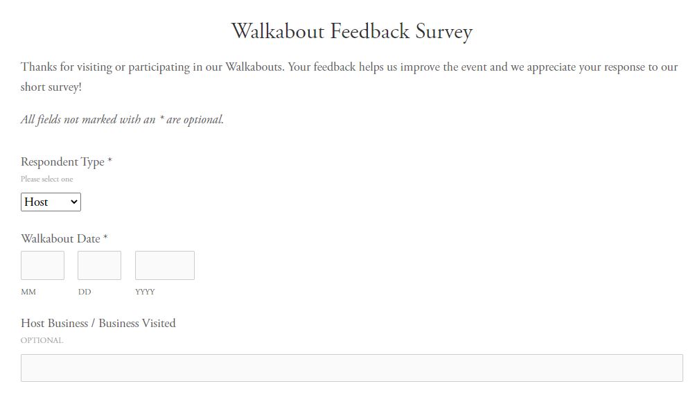 Walkabout Survey